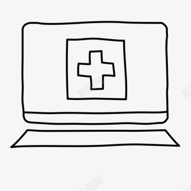 医用笔记本电脑健康医院图标图标