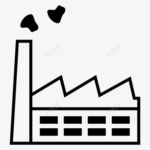 工厂建筑工业图标svg_新图网 https://ixintu.com 制造业 工业 工厂 建筑 烟雾