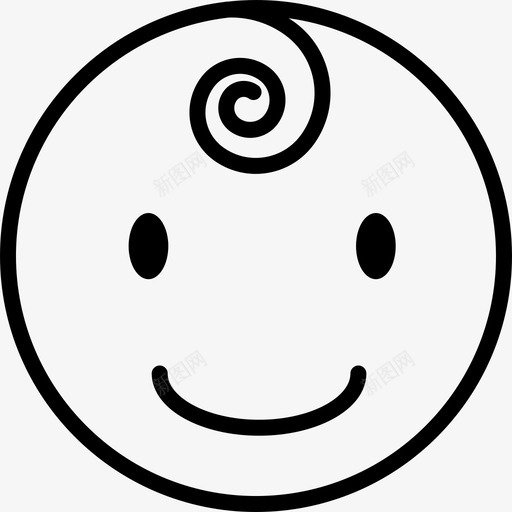 男婴脸快乐微笑图标svg_新图网 https://ixintu.com 娃娃脸和物品 微笑 快乐 男婴脸