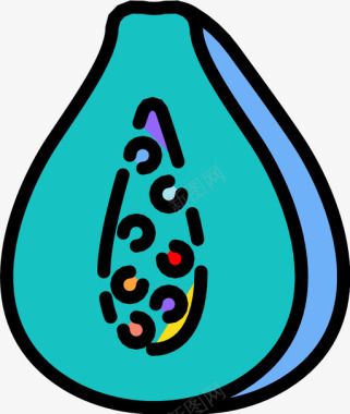木瓜吃食物图标图标