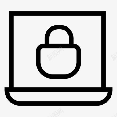 锁定的笔记本电脑电脑保护图标图标
