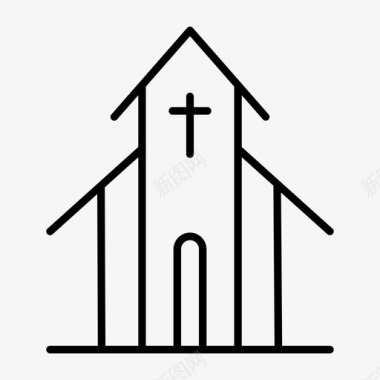 教堂集会建筑图标图标