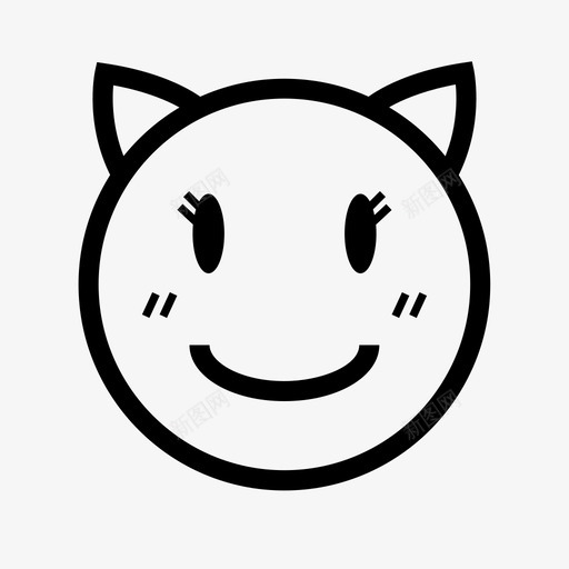 脸猫表情图标svg_新图网 https://ixintu.com 微笑 快乐 情感 猫 脸 表情