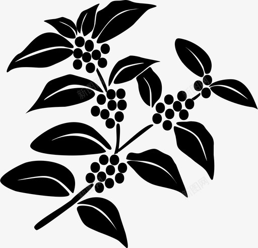 咖啡树咖啡豆植物产品图标svg_新图网 https://ixintu.com 咖啡树 咖啡豆 植物 植物产品