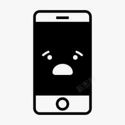 iphone来电街边担心智能手机来电表情符号图标高清图片