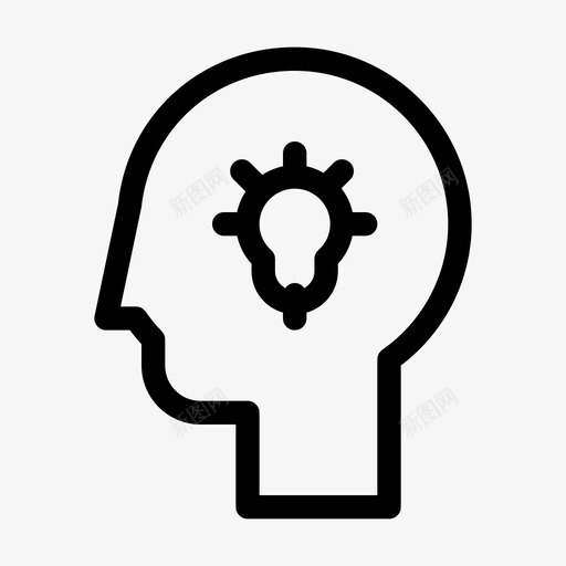 思考大脑想法图标svg_新图网 https://ixintu.com 大脑 思考 想法 指示灯 流程 高级服务ios优化