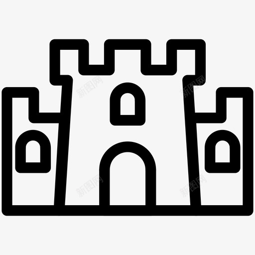 城堡堡垒王国图标svg_新图网 https://ixintu.com 中世纪 城堡 堡垒 建筑 王国