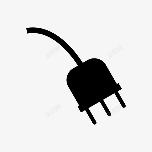 电流插头连接电气图标svg_新图网 https://ixintu.com 电压 电气 电流插头 电源 连接