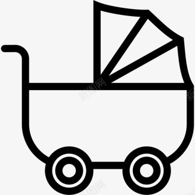 育儿婴儿车图标图标