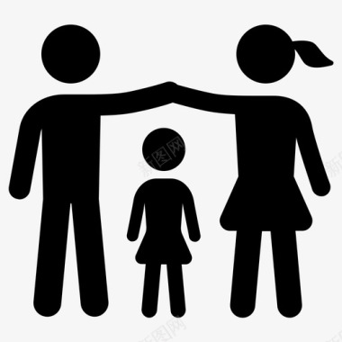 家庭收养关爱的人图标图标