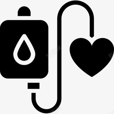 心脏滴注血液援助献血图标图标