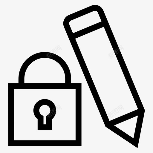 编辑锁访问保护图标svg_新图网 https://ixintu.com 保护 停止 安全线图标第一卷 编辑锁 访问