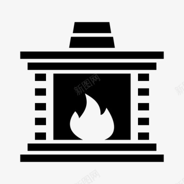 壁炉烟囱暖气图标图标