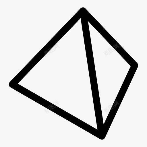 四面体三维几何形状图标svg_新图网 https://ixintu.com 三维 三角形 几何形状 四面体
