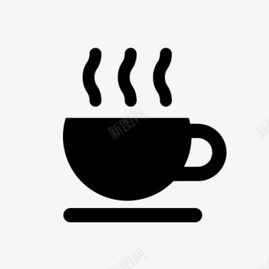 咖啡或茶饮料热图标图标