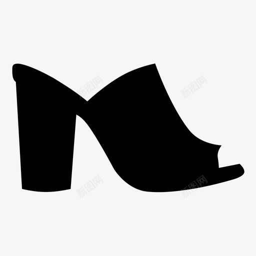 鞋子鞋跟高跟鞋图标svg_新图网 https://ixintu.com 凉鞋 粗高跟鞋 鞋子 鞋跟 高跟鞋