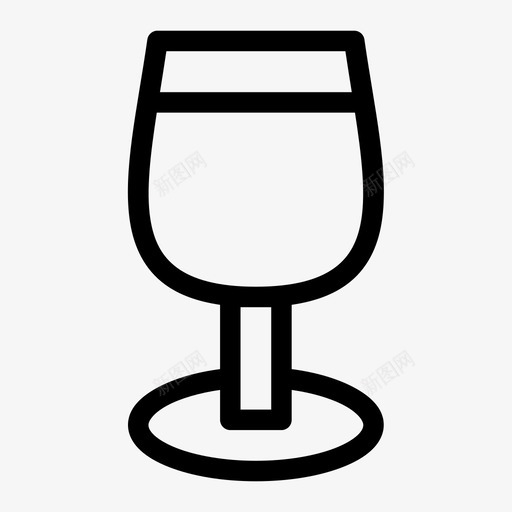 白兰地饮料玻璃杯图标svg_新图网 https://ixintu.com 玻璃杯 白兰地 葡萄酒 饮料