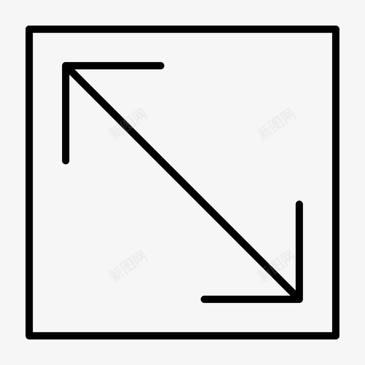 对角展开箭头方形图标svg_新图网 https://ixintu.com 对角展开箭头 方形 设计