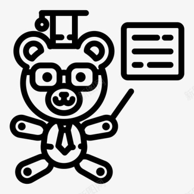 学泰迪熊玩具熊图标图标