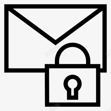电子邮件信封锁图标图标