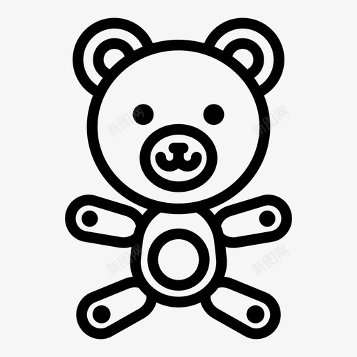 泰迪熊童年可爱图标svg_新图网 https://ixintu.com 可爱 泰迪熊 玩具 童年