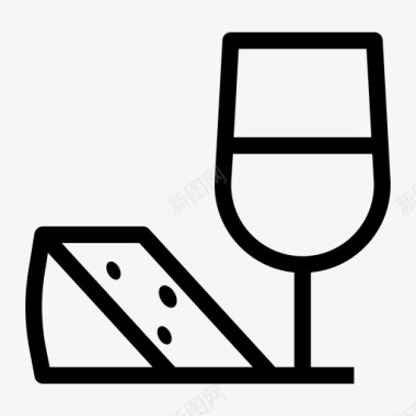 葡萄酒和奶酪饮料食物图标图标