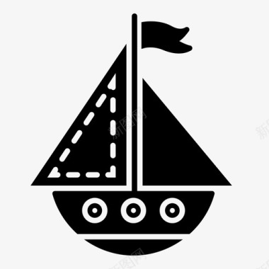 帆船孩子船图标图标