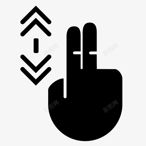 两个手指快速滚动应用程序多媒体图标svg_新图网 https://ixintu.com 两个手指快速滚动 多媒体 应用程序 用户界面 触摸手势