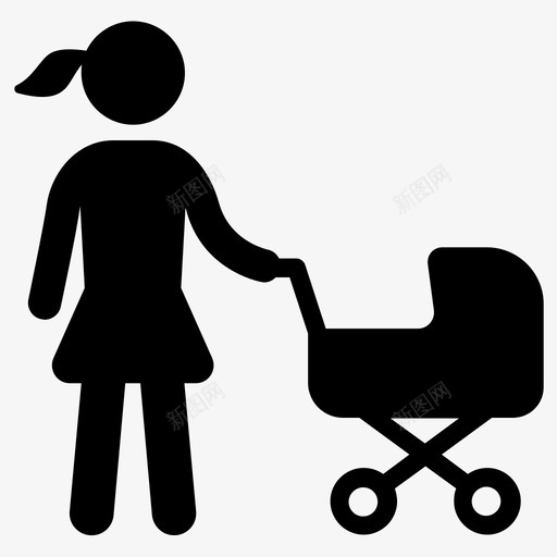 母婴母子单亲妈妈图标svg_新图网 https://ixintu.com 单亲妈妈 家庭 母婴 母子