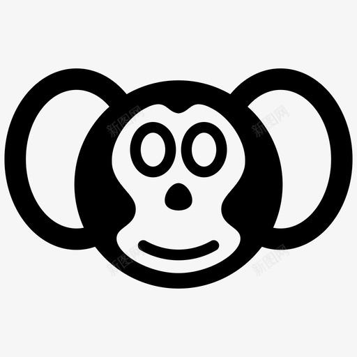 猴脸动物黑猩猩图标svg_新图网 https://ixintu.com 动物 动物脸 猴脸 自然 黑猩猩