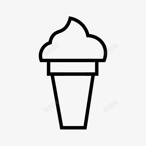 冰淇淋甜筒冰淇淋美味食品图标svg_新图网 https://ixintu.com 冰淇淋 甜点 甜筒冰淇淋 美味食品 食物收集1