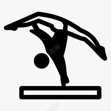 体操运动员翻身图标图标