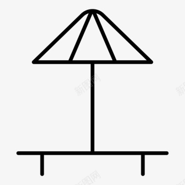日光浴休闲伞夏季图标图标