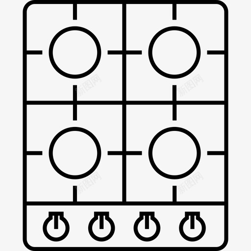 厨房炉灶厨师烹饪图标svg_新图网 https://ixintu.com 厨师 厨房炉灶 烹饪 煤气 细线