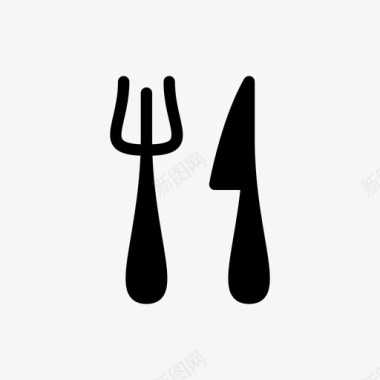 叉子和刀餐具吃饭图标图标