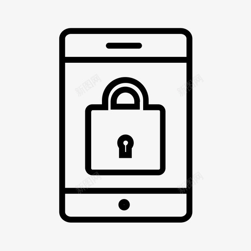 密码保护锁定手机移动安全图标svg_新图网 https://ixintu.com 安全手机 密码保护 智能手机 移动安全 锁定手机