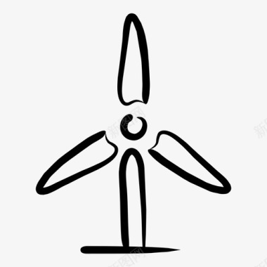风力涡轮机生态学风车图标图标