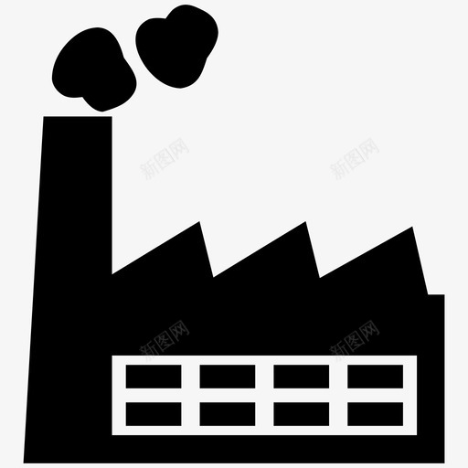 工厂建筑工业图标svg_新图网 https://ixintu.com 制造业 工业 工厂 建筑 烟雾