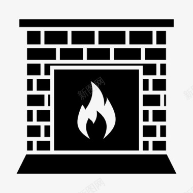 壁炉烟囱暖房图标图标