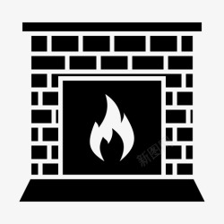 暖房壁炉烟囱暖房图标高清图片