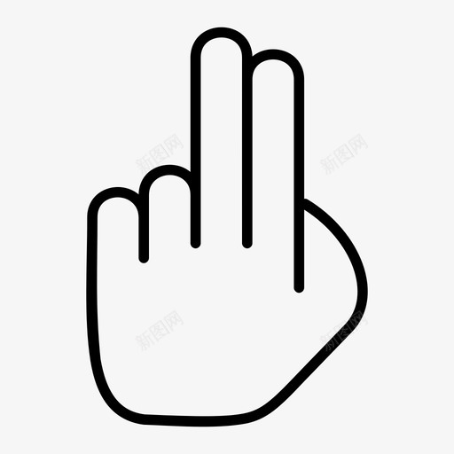 两个手指指向双击手图标svg_新图网 https://ixintu.com 两个手指 两个手指指向 双击 手 线图标