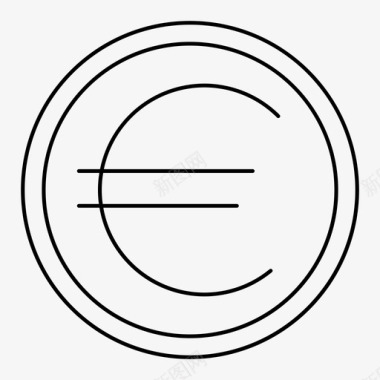 欧元硬币货币金融图标图标