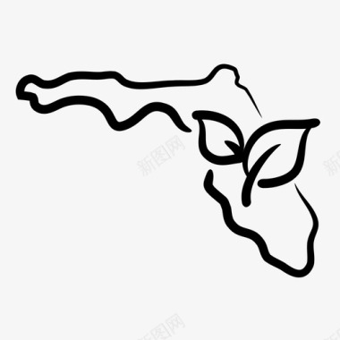 佛罗里达叶地图图标图标