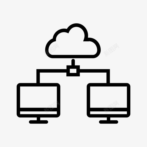 云网络云服务器计算机图标svg_新图网 https://ixintu.com wifi 云服务器 云网络 数据传输 无线 计算机