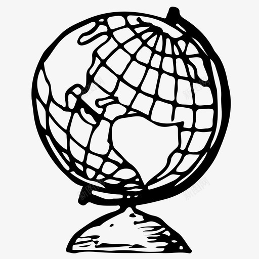 地球仪地球手绘图标svg_新图网 https://ixintu.com 地球 地球仪 学校 手绘 素描