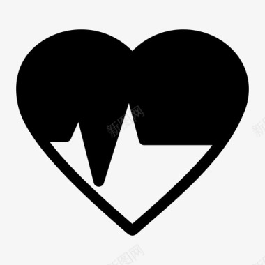 健康脉搏心脏病图标图标