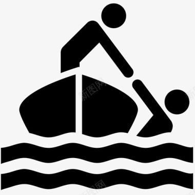 洪水救援援助船图标图标