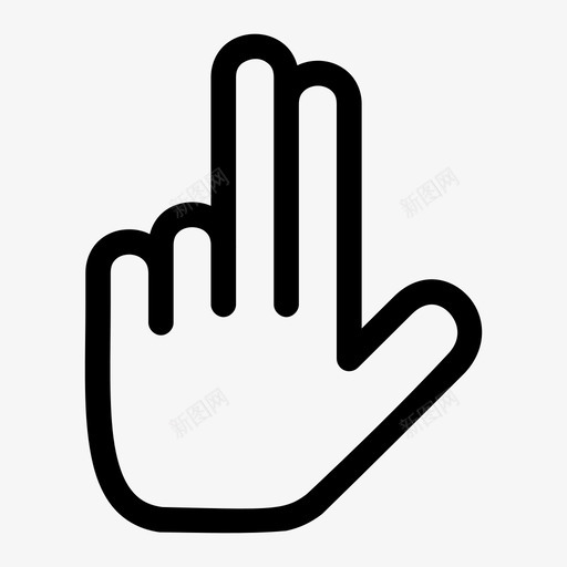 两个手指指向手势图标svg_新图网 https://ixintu.com 两个手指指向 图标 手势 线框