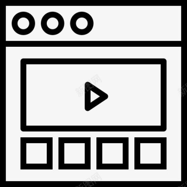视频界面应用程序内容图标图标