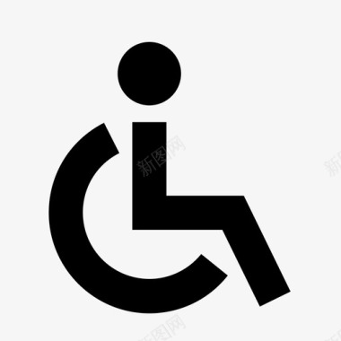 轮椅残疾人残疾人厕所图标图标
